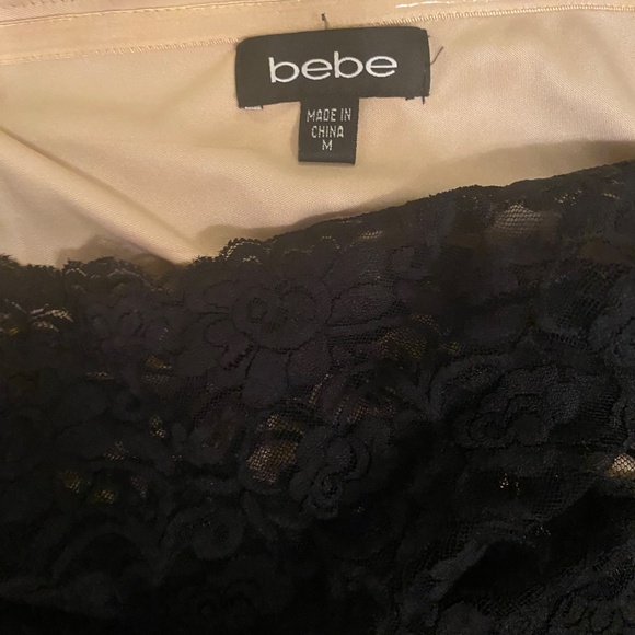 Bebe-M-Black/Nude/Sheer-Asymmetrical-1 shoulder dress - Picture 3 of 3